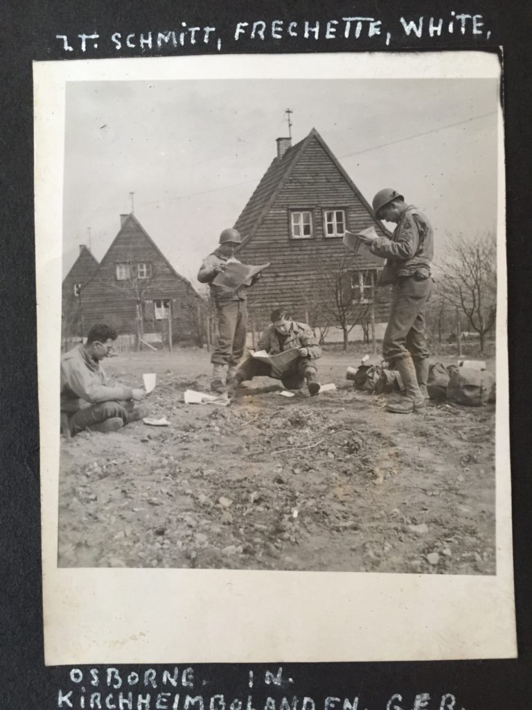 Frechette and troops resting between advancing