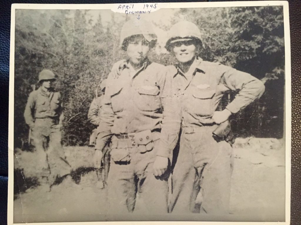 Pelletier on left Germany April, 1945