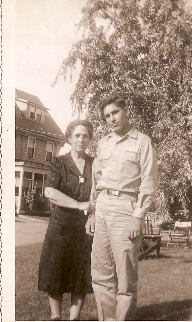 Pelletier and his mother before leaving for Europe